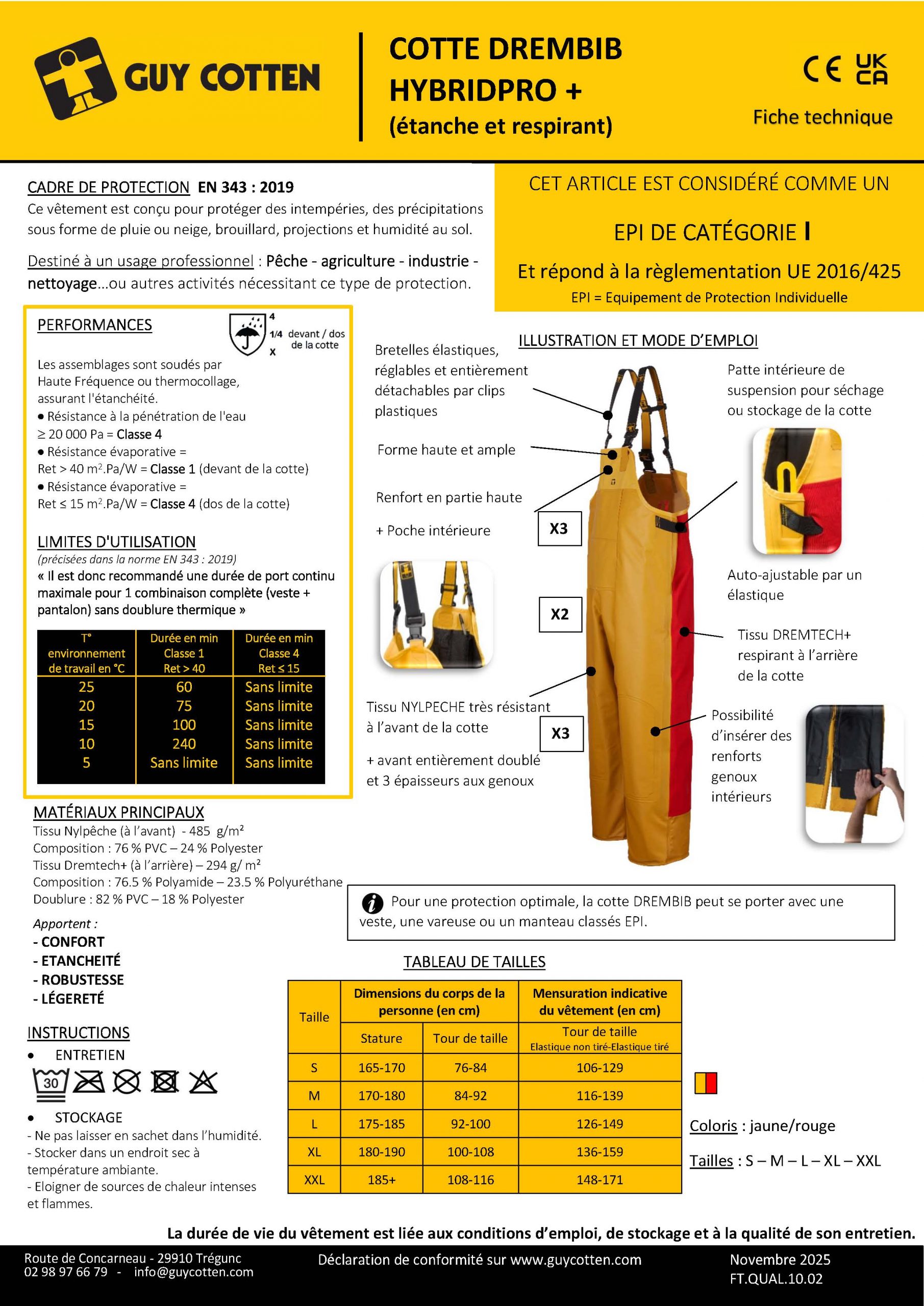 COTTE DREMBIB HYBRIDPRO